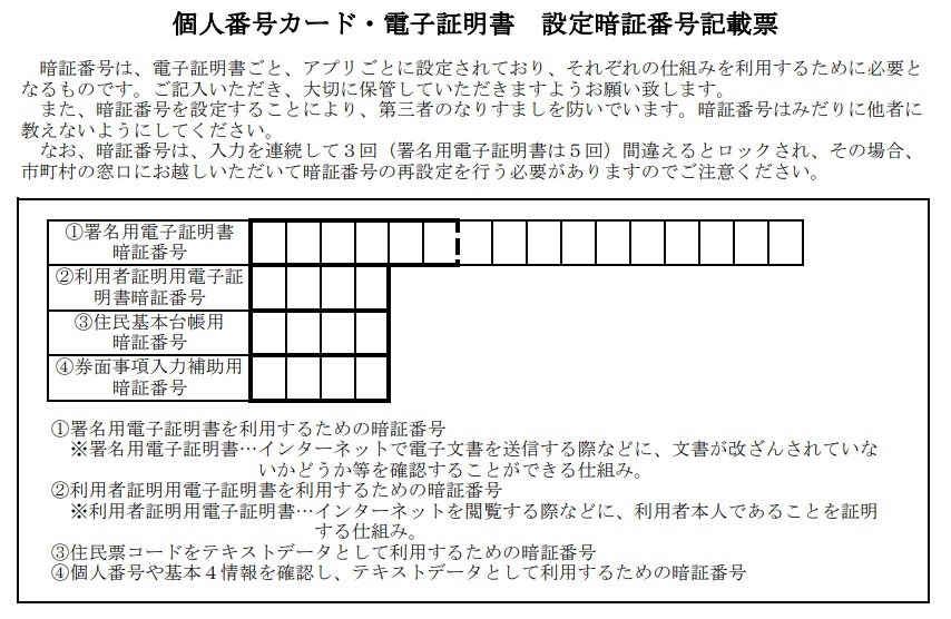 マイナンバーカードの4つの暗証番号を解説 実際に電子申請してみよう