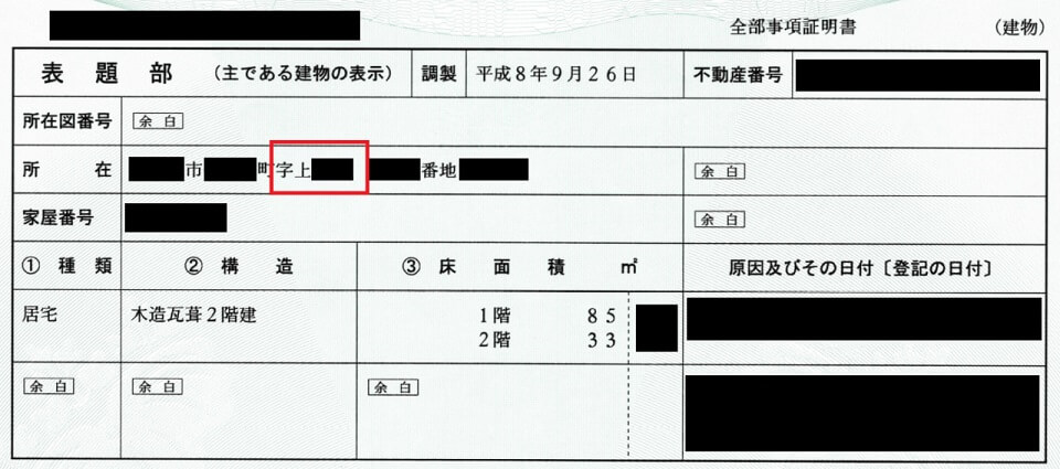 登記簿謄本