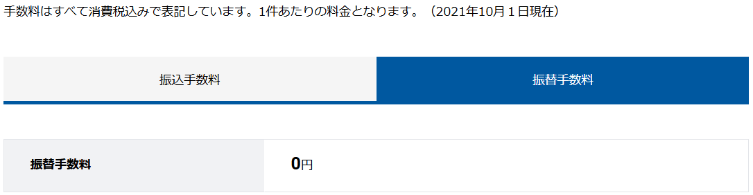 d NEOBANK(旧「住信SBIネット銀行」)の振替手数料