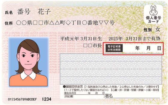 マイナンバーカードの電子証明書の確認方法：マイナンバーカード