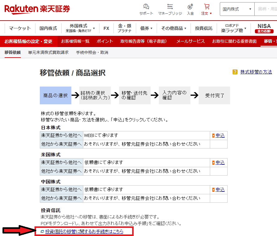 特定口座内保管上場株式等移管依頼書記入方法